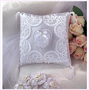 Lace work on Cotton Pillow Cover